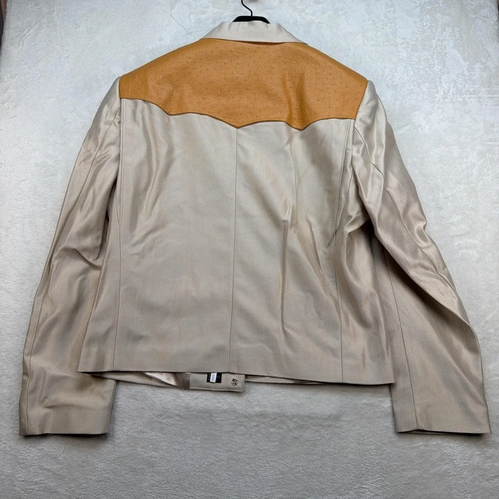 Vintage Western Cowboy Suit Pearl Snap Rodeo Rockabilly Stage Tan 44x36